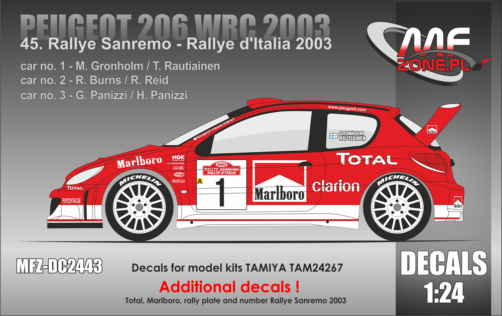 1/43キット PROVENCE MOULAGE 【Marlboro】 プジョー・206 WRC