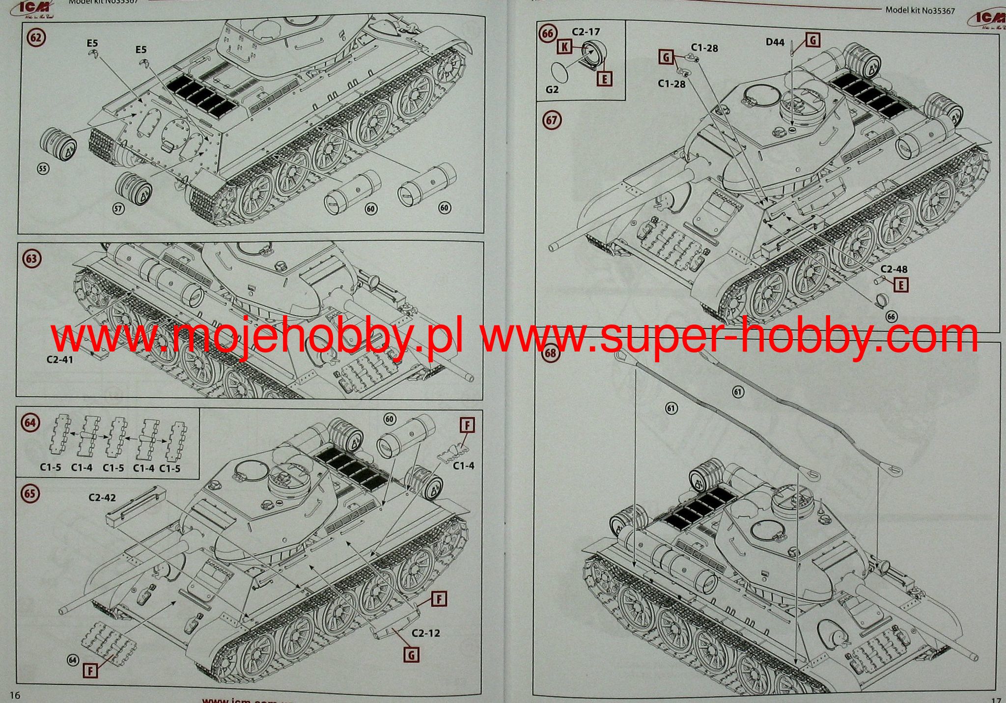 T-34-85 WWII Soviet Medium Tank ICM 35367 T-34-85 WWII Soviet Medium Tank ICM 35367