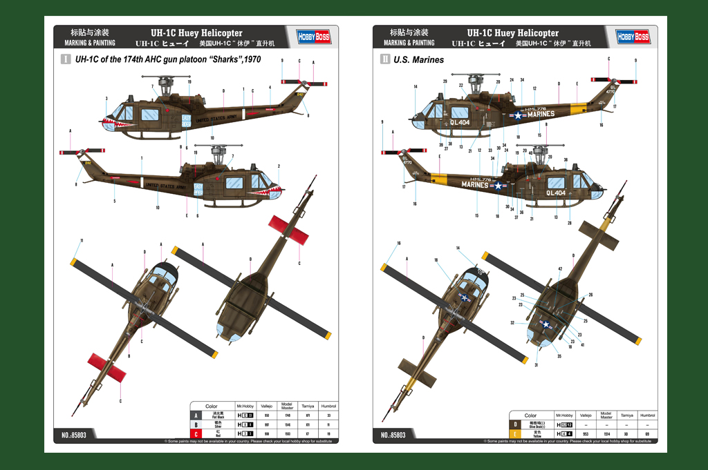 Bell UH-1C Huey Helicopter Hobby Boss 85803